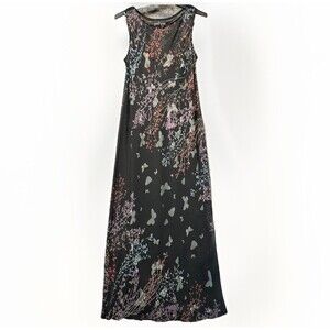 Vintage 90s Fairy Whimsygoth Butterfly Floral Carole Little Maxi Dress Medium
